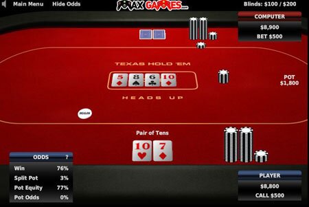 Poker texas holdem head up